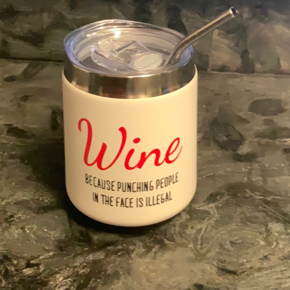 New red and white Drinking tumbler and  straw(3 items for $15)